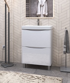 Vigo Тумба под раковину Glem 600-0-2 белая – фотография-3