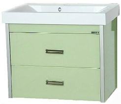 Misty Тумба с раковиной Джулия QVATRO 60 подвесная салатовая – фотография-1