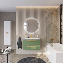 BelBagno Мебель для ванной Eco Cer-N 80 CZR-8073-80 фисташковый софт ручки сатиновое золото – фотография-3