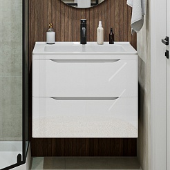 Vivon Тумба под раковину Shelly 70 подвесная белая – фотография-1