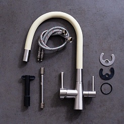 Lemark Смеситель для кухни Comfort LM3075BN-Beige бежевый/никель – фотография-5