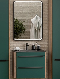 Brevita Мебель для ванной Greenwood 60 подвесная зеленая матовая/дуб галифакс олово – фотография-1