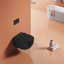 Ceruttispa Унитаз подвесной Oglio Aria MB CT9239 черный матовый – фотография-10