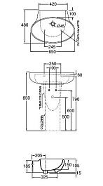 Azzurra Раковина Clas CLA200B1/65 – фотография-4