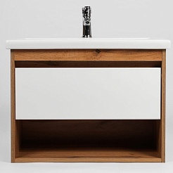 Viant Мебель для ванной Бостон 50 1 ящик подвесная белая/дуб вотан – фотография-3