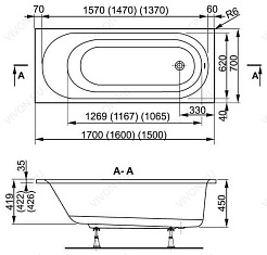 Vagnerplast Акриловая ванна Kasandra 170 – фотография-4