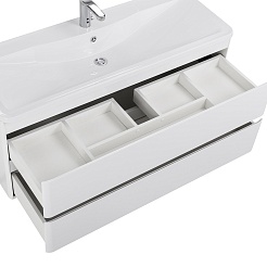 BelBagno Тумба под раковину Albano 120 подвесная Bianco Lucido – фотография-6