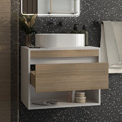 Teymi Тумба с раковиной Ritta 65 Lori 50 подвесная белый/дуб – фотография-4