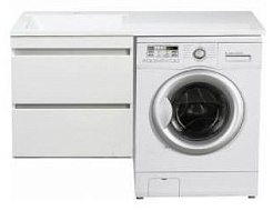 Style Line Мебель для ванной Даллас 120 Люкс L, белая PLUS подвесная – фотография-9