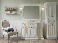 Misty Зеркало Астория Gold 105 белое/глянец – фотография-2