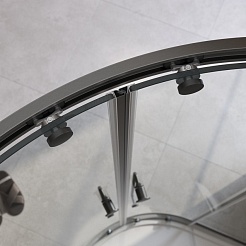 Cezares Душевой уголок Relax 304 RELAX-304-R-2-100-C-GM 100x100 профиль оружейная сталь стекло прозрачное – фотография-5