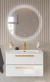 BelBagno Мебель для ванной Eco Cer-N 80 CZR-8073-80 bianco opaco ручки сатиновое золото – фотография-1