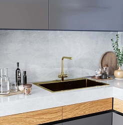 Mixline Смеситель для кухни 35k MLSS-0320G золото – фотография-2