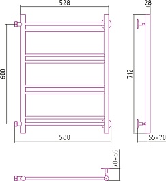Стилье Полотенцесушитель Версия-Б1 600х500 – фотография-2