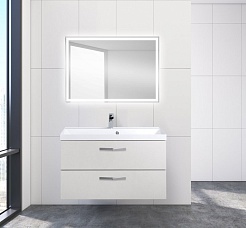 BelBagno Тумба с раковиной AURORA 900 Pietra Bianca, ручки хром – фотография-2
