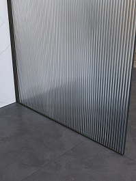 BelBagno Душевая перегородка Uno UNO-L-1-TB-100-FL-GM 100x200 профиль оружейная сталь стекло рифленое – фотография-5