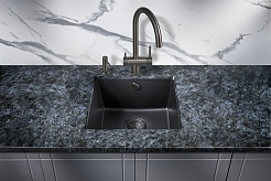 Milacio Мойка кухонная Leon 45 Cuarzo черная матовая – фотография-2