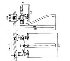 D&K Смеситель "Documenta Hessen DA1213301" для ванны – фотография-2