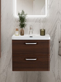 BelBagno Тумба с раковиной Due 50 подвесная Noce ручки Хром полированный – фотография-16