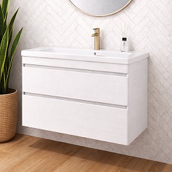 Vivon Тумба с раковиной Atwood 90 подвесная белая матовая – фотография-2