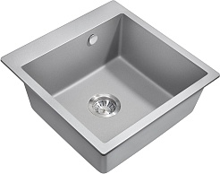 Milacio Мойка кухонная Murcia 51 Cuarzo серая металлик – фотография-1