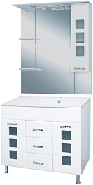 Misty Зеркальный шкаф Квадро 90 белый R – фотография-2