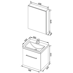 Aquanet Мебель для ванной "Порто 60" – фотография-3