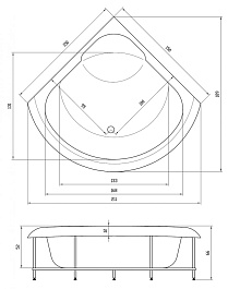 Aquatika Акриловая ванна H2O Тема Basic 150 – фотография-2