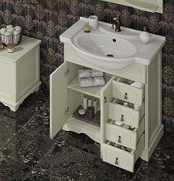 Opadiris Тумба с раковиной Клио 70 слоновая кость – фотография-3