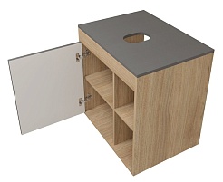 Teymi Тумба с раковиной Nura 70 дуб эврика/графит матовый T60530 раковина T50502 – фотография-6