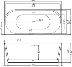 Esbano Акриловая ванна Paris 170x80 – фотография-3