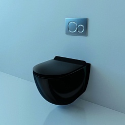 Esbano Унитаз Garcia подвесной безободковый черный – фотография-2