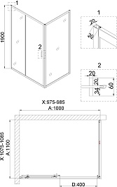 Niagara Душевой уголок Nova 100x110 NG-42-10AG-A110G – фотография-7