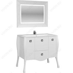 Aquanet Тумба с раковиной "Мадонна 90" белая с кристаллами Swarovski (168903) – фотография-3