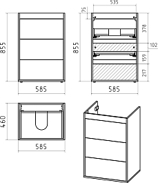 Brevita Мебель для ванной Grafit 120 L под стиральную машину белая – фотография-15
