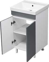 Misty Тумба под раковину Майна 50 графит/белая – фотография-4