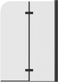 Teymi Шторка на ванну Anni 100x140 профиль черный матовый стекло прозрачное – фотография-1