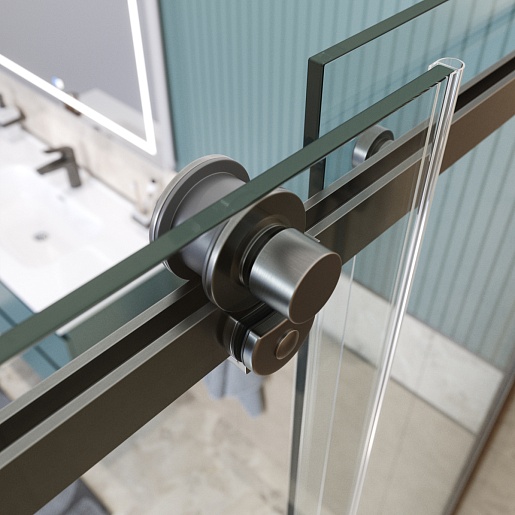 BelBagno Душевой уголок Soft Close-2 SOFT_CLOSE-2-AH-1-130/80-C-GM 130x80 профиль оружейная сталь стекло прозрачное – фотография-6