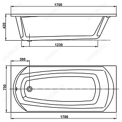 Vagnerplast Акриловая ванна Ebony 170 – фотография-3