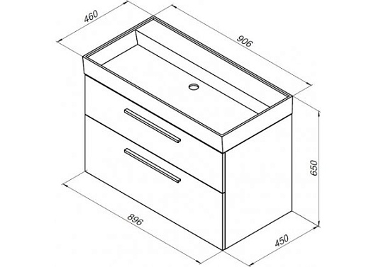 Aquanet Мебель для ванной Nova 90 дуб рошелье – картинка-5