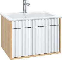 Onika Тумба под раковину Дайлер 60 подвесная белая/дуб сонома
