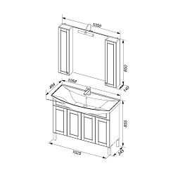 Aquanet Мебель для ванной "Честер 105" черный/серебро – фотография-7