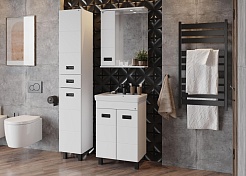 Onika Зеркальный шкаф Балтика 58.01 Black L белый – фотография-5