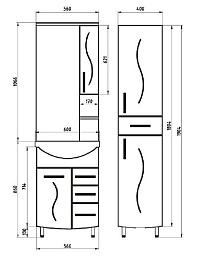 ASB-Mebel Тумба с раковиной Грета 60 напольная – фотография-6