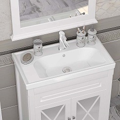 Opadiris Тумба с раковиной Палермо 80 белая матовая – фотография-6