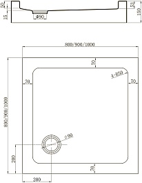 Veconi Душевой поддон Tezeo acrylic TZ-52 80x80 белый – фотография-2