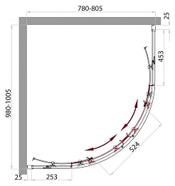 BelBagno Душевой уголок Sela 100/80 SELA-RH-2-100/80-C-Cr – фотография-2