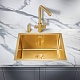 Milacio Мойка кухонная Denia 48 Steel золото брашированное – картинка-13