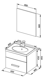 Aquanet Комплект Мебели "Данте 60" (161320) – фотография-2