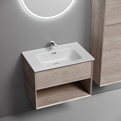 Sancos Тумба с раковиной Marmi 1.0 70 дуб галифакс натуральный раковина Element 71 CN7007 – фотография-2